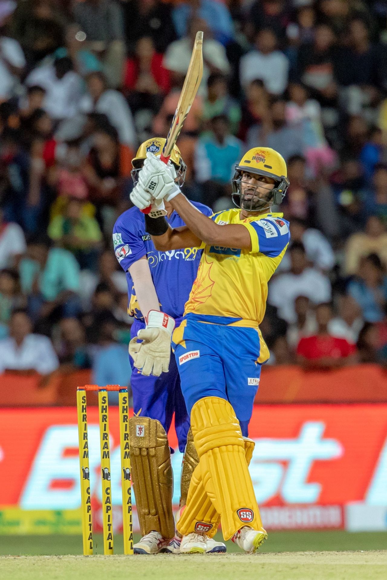 C Hari Nishaanth launches a six over the leg side, Lyca Kovai Kings vs Dindigul Dragons, TNPL 2022, Tirunelveli, June 26, 2022