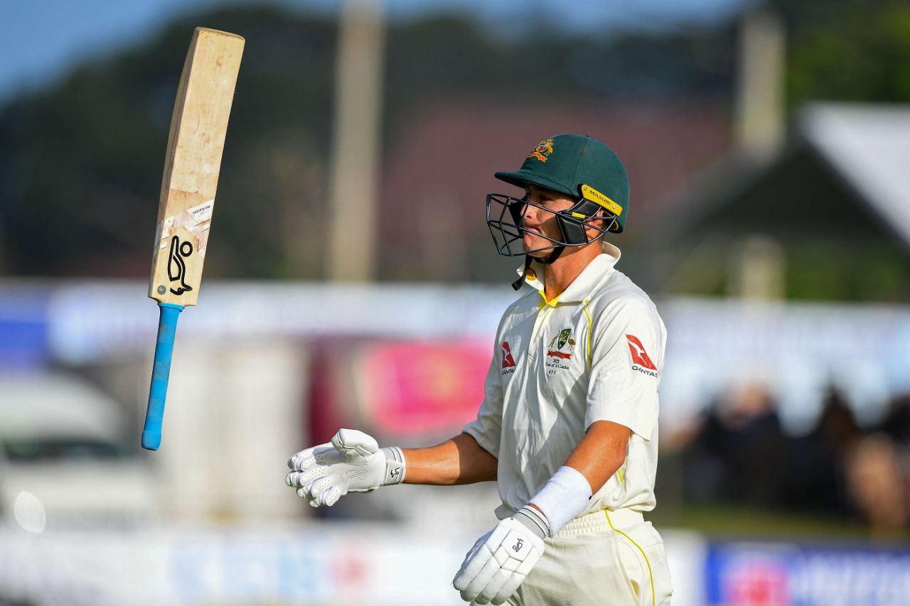 Marnus Labuschagne is left disappointed after falling for 13, Sri Lanka vs Australia, 1st Test, Day 1, Galle, June 29, 2022