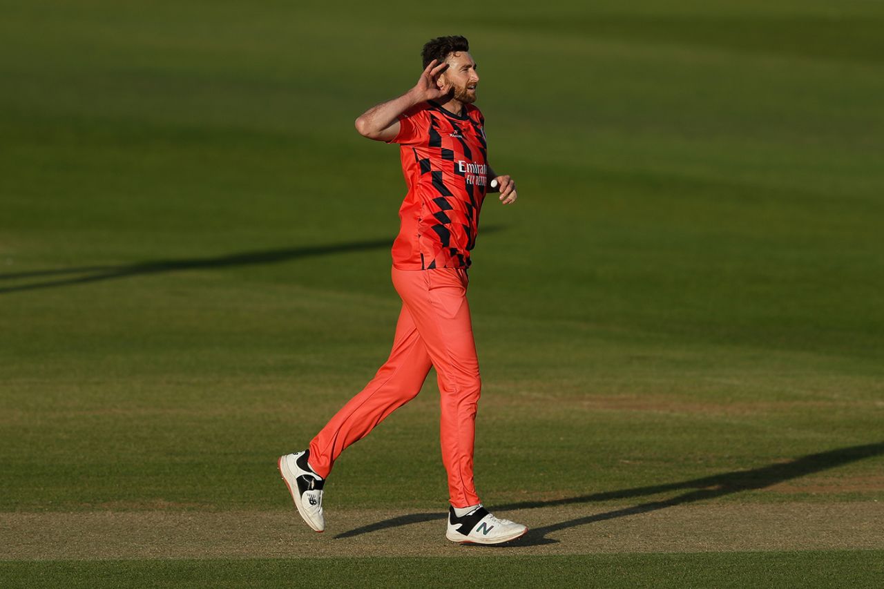 Richard Gleeson celebrates a wicket, Durham vs Lancashire, Chester-le-Street, Vitality Blast, June 10, 2022