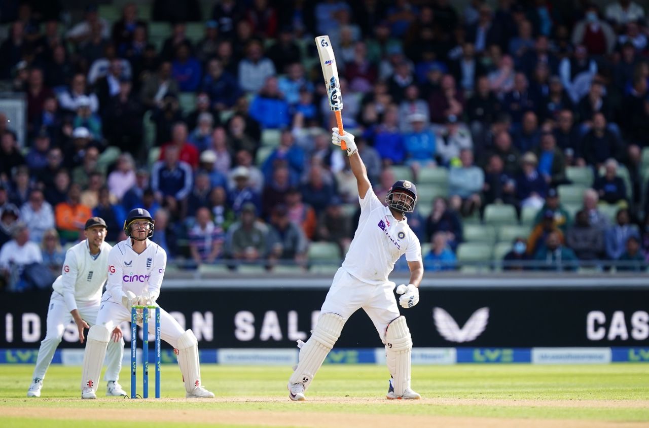 Rishabh Pant hits a one-handed six, England vs India, 5th Test, Birmingham, 1st day, July 1, 2022