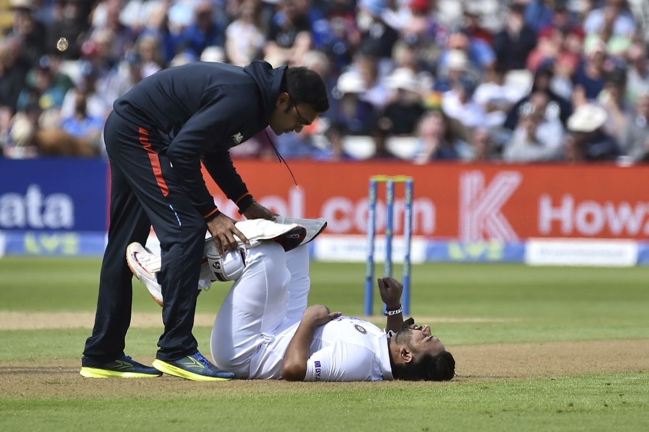 Rishabh Pant receives some treatment, England vs India, 5th Test, Birmingham, 1st day, July 1, 2022