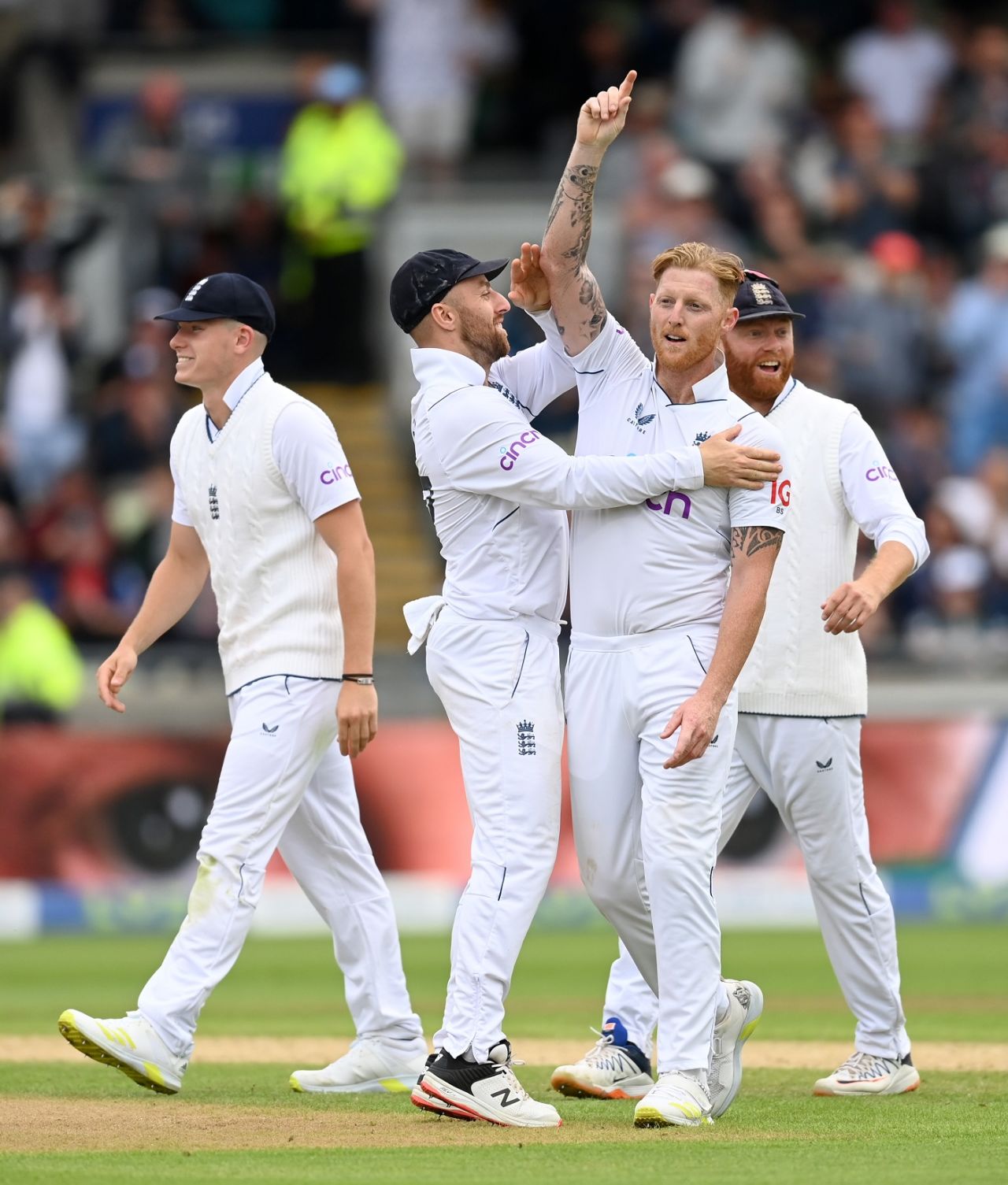 Ben Stokes celebrates the wicket of Virat Kohli, England vs India, 5th Test, Birmingham, 3rd Day, July 3, 2022
