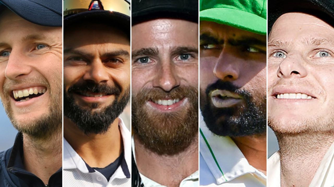Composite: Joe Root, Virat Kohli, Kane Williamson, Babar Azam, Steven Smith