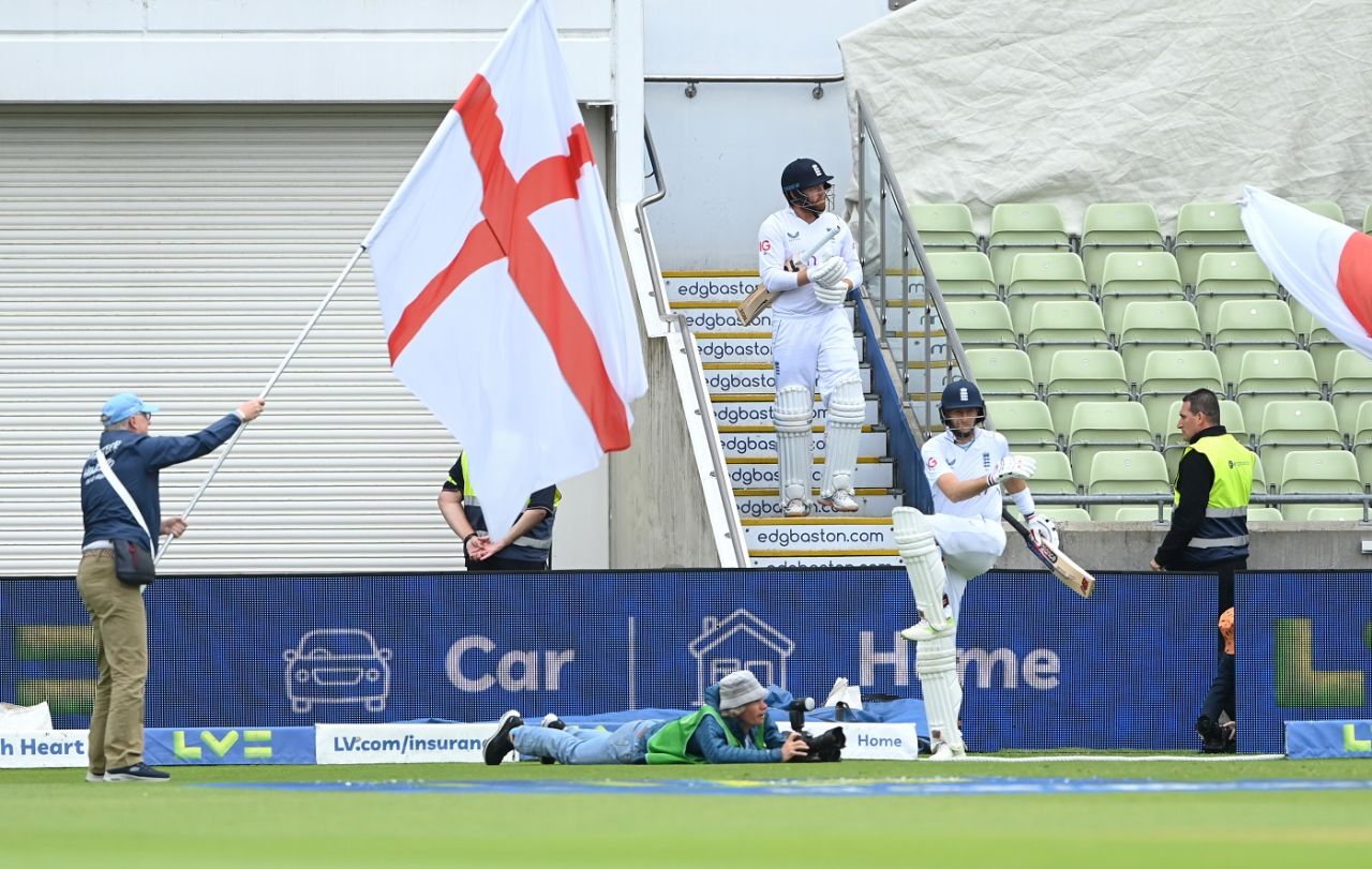 Joe Root and Jonny Bairstow come out to bat, England vs India, 5th Test, Edgbaston, 5th day, July 5, 2022