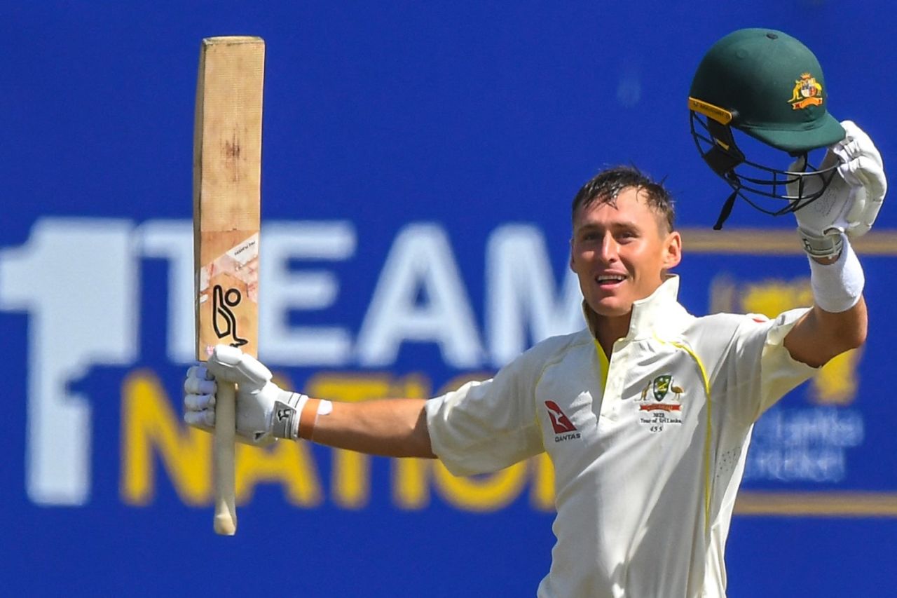 Marnus Labuschagne celebrates his century, Sri Lanka vs Australia, 2nd Test, Galle, July 8, 2022
