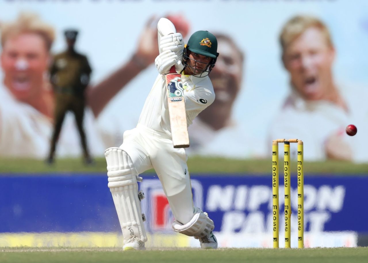 Alex Carey drives, Sri Lanka vs Australia, 2nd Test, Galle, July 9, 2022