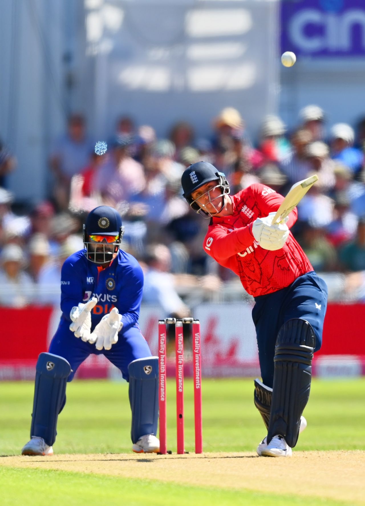 Jason Roy goes over the top, England vs India, 3rd T20I, Nottingham, July 10, 2022
