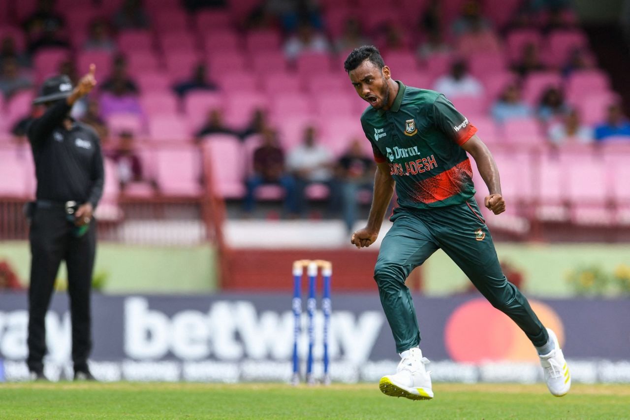 Shoriful Islam picked up four wickets to peg West Indies back, West Indies vs Bangladesh, 1st ODI, Providence, July 10, 2022