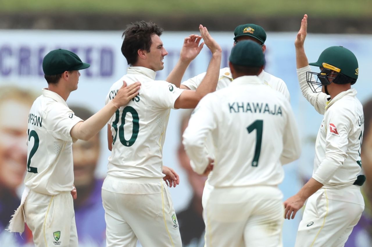 Pat Cummins picks up a wicket, Sri Lanka vs Australia, 2nd Test, Galle, July 11, 2022