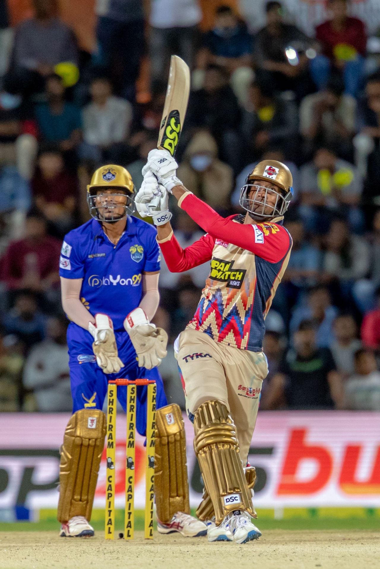 R Sai Kishore swipes a six, Lyca Kovai Kings vs Lyca Kovai Kings, TNPL 2022, Coimbatore, July 12, 2022