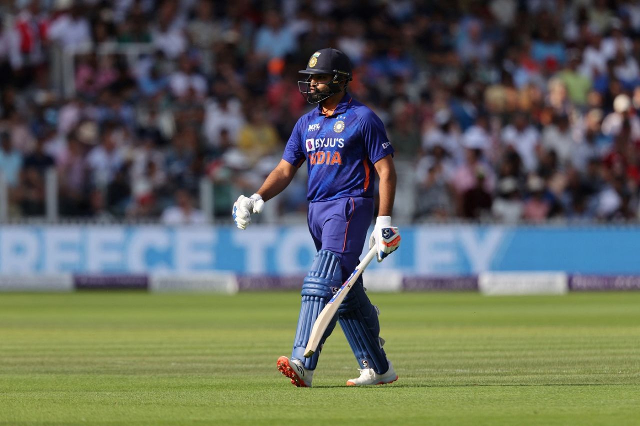 Rohit Sharma was dismissed for a ten-ball duck, England vs India, 2nd ODI, Lord's, London, July 14, 2022
 