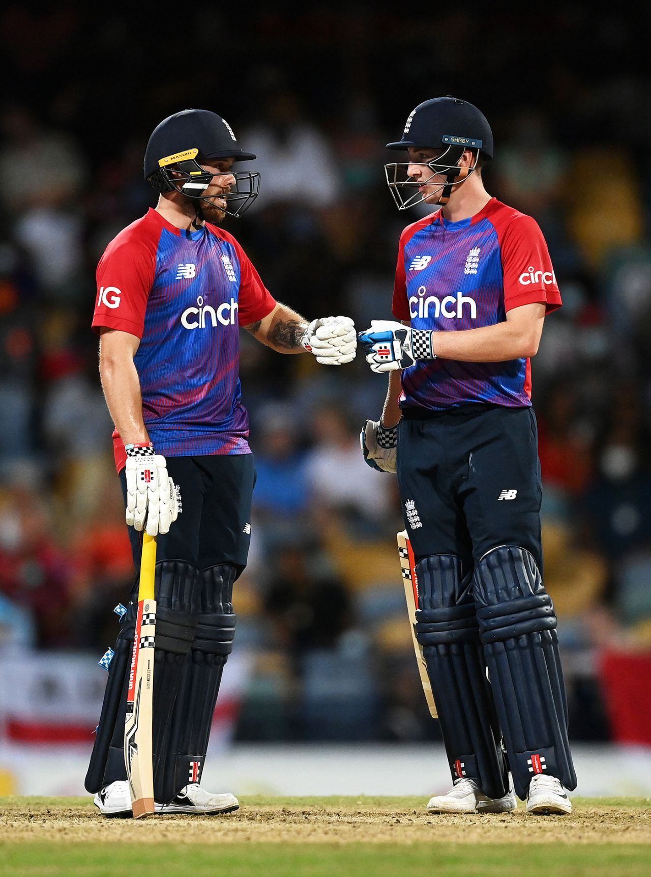 Harry Brook and Phil Salt punch gloves, West Indies vs England, Kensington Oval, Barbados, 3rd T20I, January 26, 2022