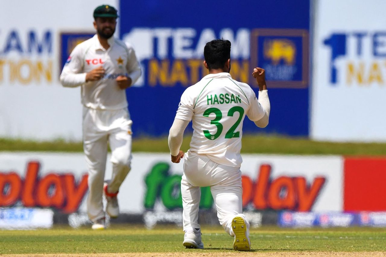 Hasan Ali got the confident-looking Oshada Fernando to nick behind, Sri Lanka vs Pakistan, 1st Test, Galle, 1st day, July 16, 2022
