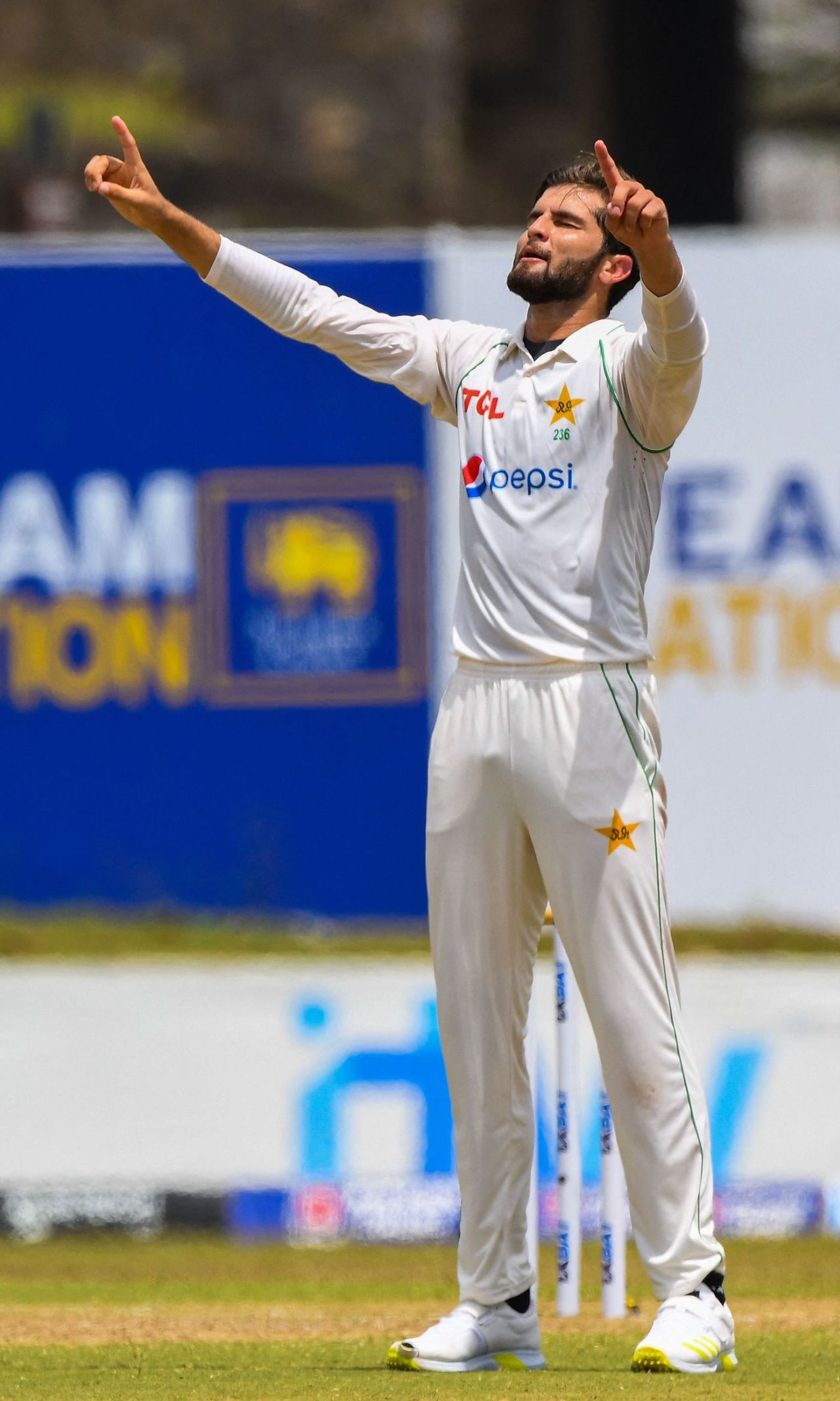 Shaheen Shah Afridi gave himself many opportunities to bring out the signature celebration, Sri Lanka vs Pakistan, 1st Test, Galle, 1st day, July 16, 2022