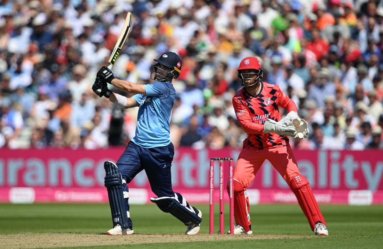 Jordan Thompson made a 17-ball fifty to lift Yorkshire, Vitality Blast T20, 1st semi-final, Yorkshire vs Lancashire, Edgbaston, July 16, 2022