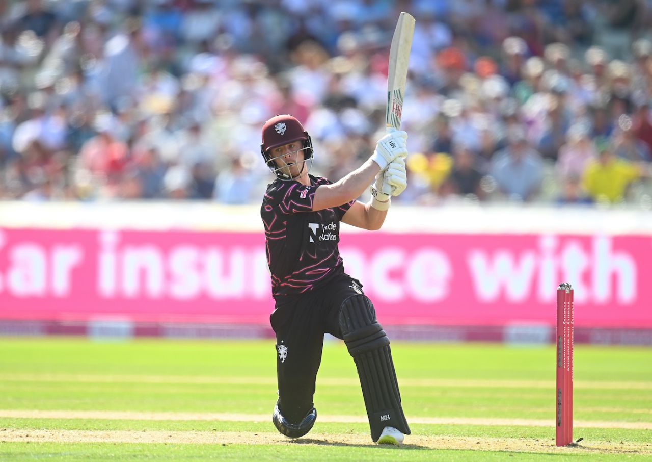 Tom Abell is clicked from side-on during his innings, Vitality Blast T20, 2nd semi-final, Hampshire vs Somerset, Edgbaston, July 16, 2022