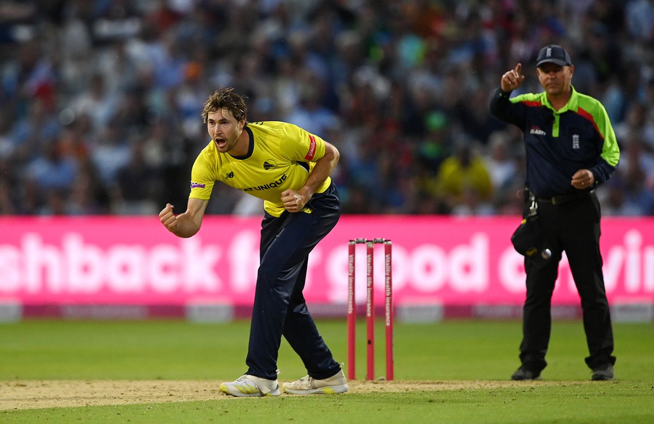 James Fuller removes Tim David, Vitality Blast T20, Final, Lancashire vs Hampshire, July 16, 2022