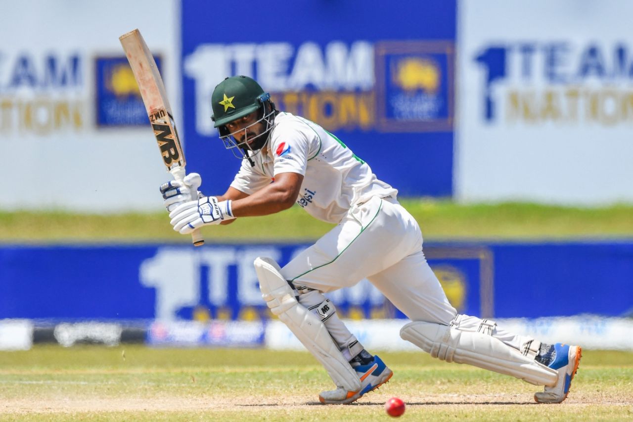 Abdullah Shafique works the ball into the leg side, Sri Lanka vs Pakistan, 1st Test, Galle, 4th day, July 19, 2022