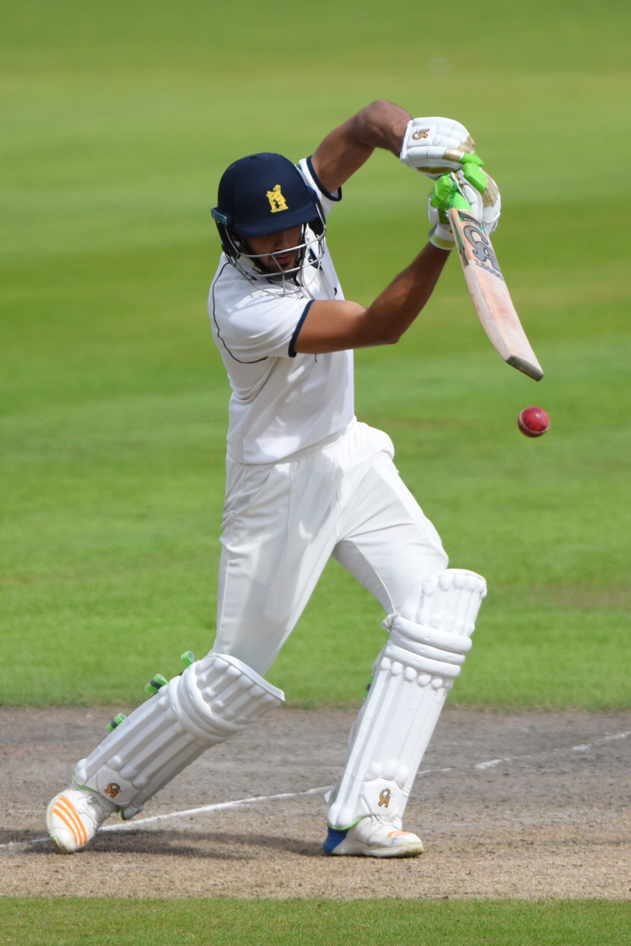 Andy Umeed plays through the off side, Lancashire v Warwickshire, Specsavers Championship Division One, Old Trafford, August 31, 2017