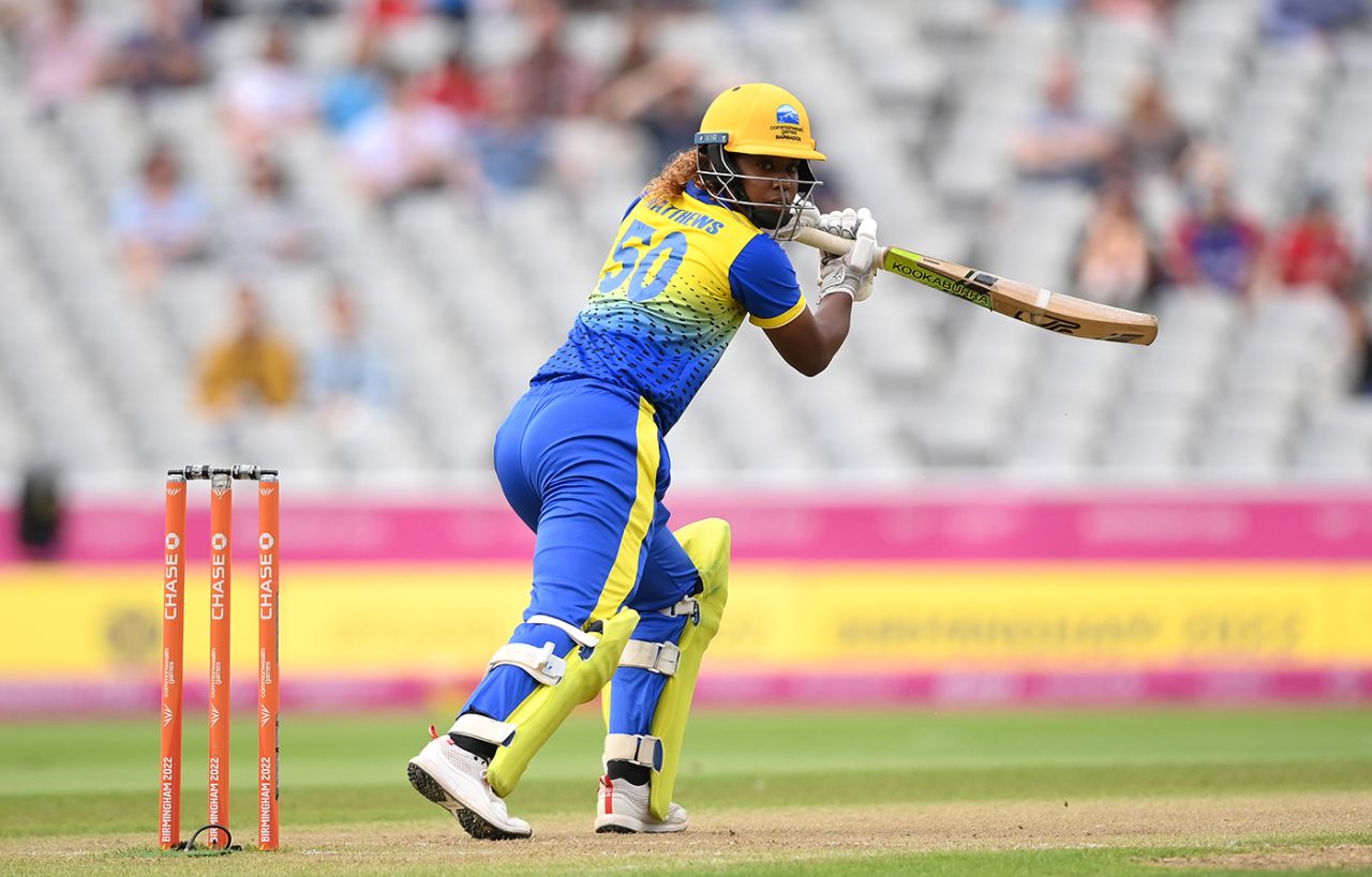 Hayley Matthews glances one fine en route to fifty, Barbados vs Pakistan, Commonwealth Games, Birmingham, July 29, 2022