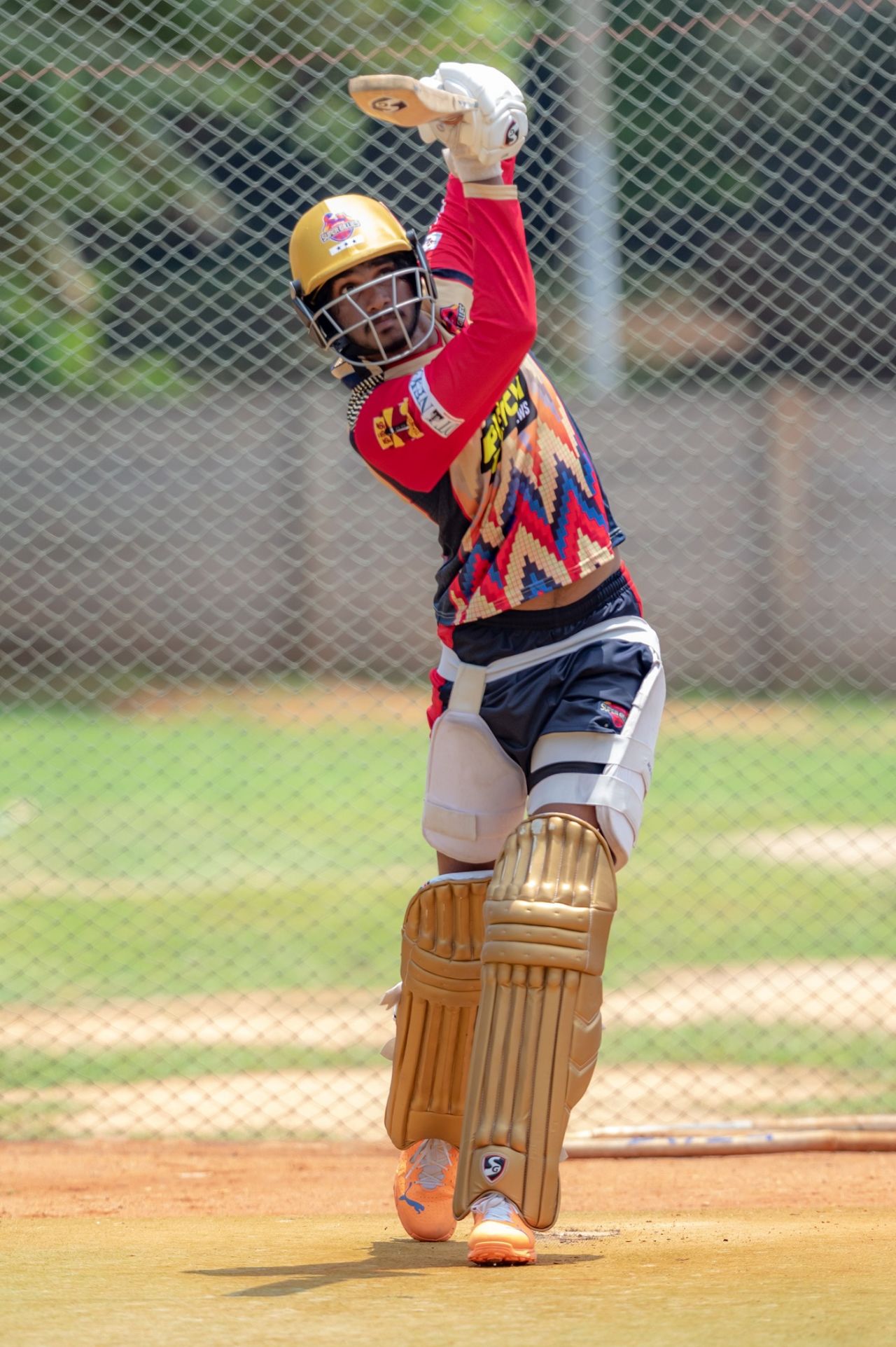 M Siddharth bats at the nets, TNPL 2022, Coimbatore, July 30, 2022