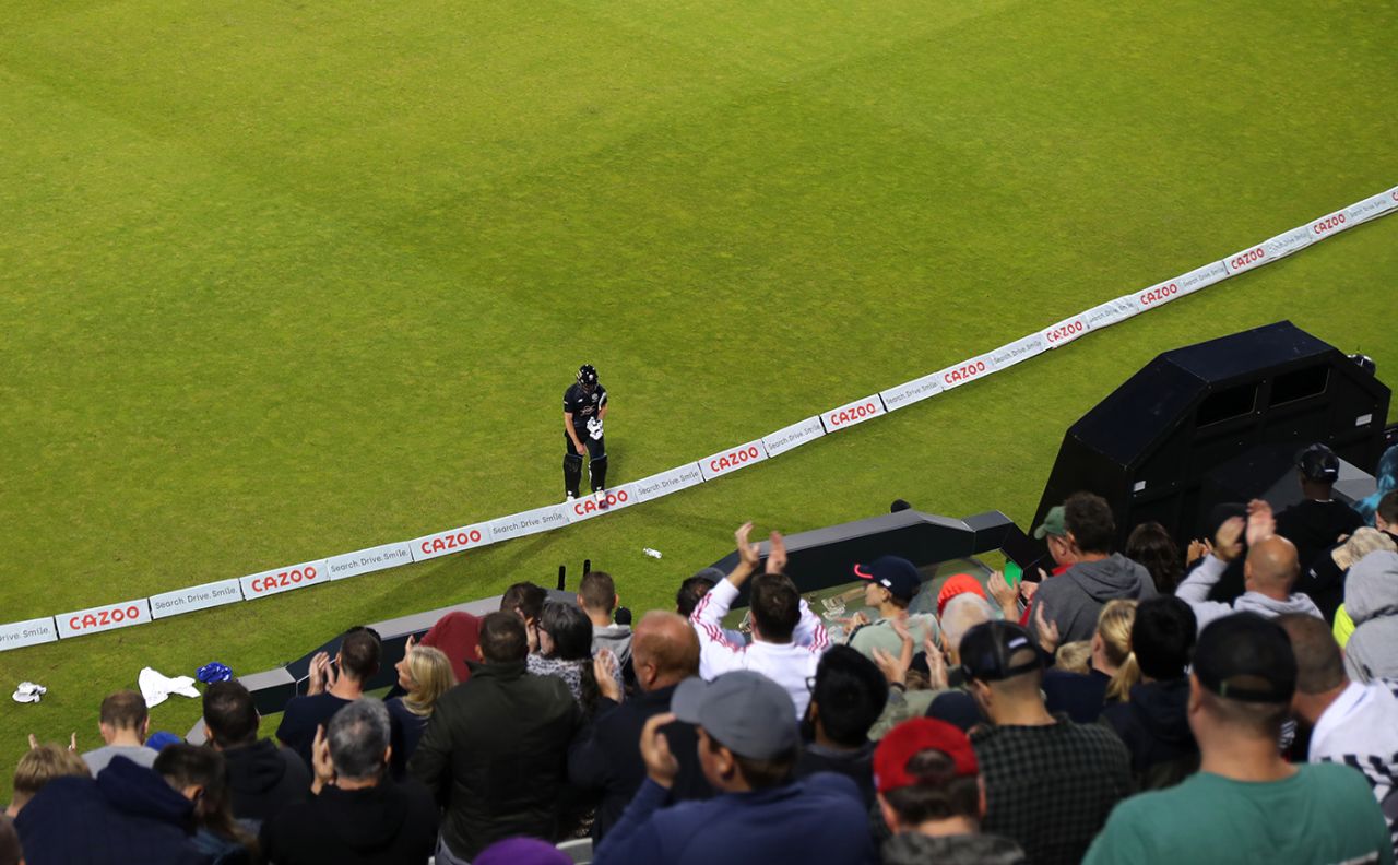 Spectators applaud Colin Ackermann, Manchester Originals vs London Spirit, Men's Hundred, Old Trafford, August 10, 2021