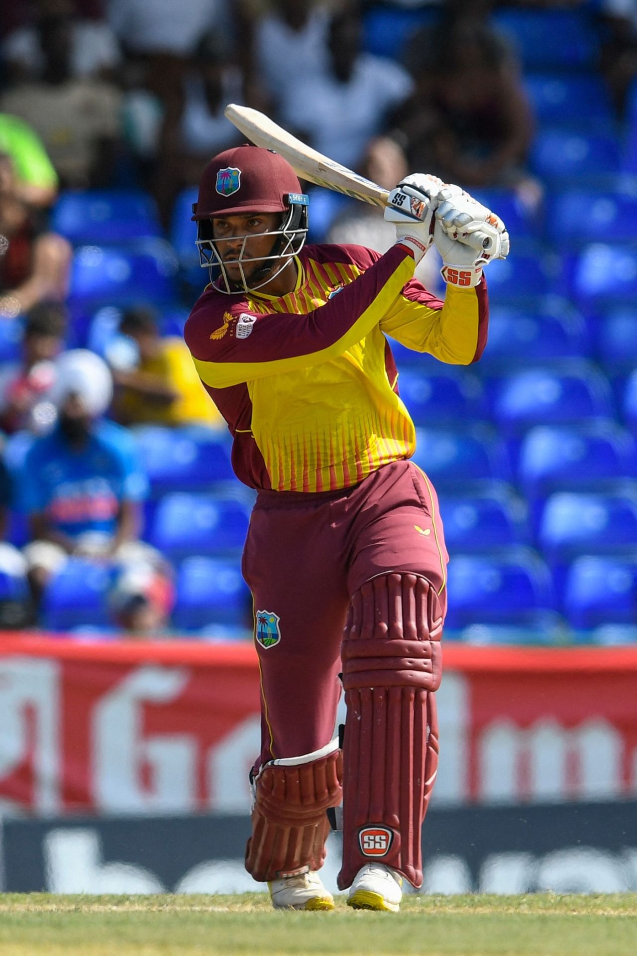 Brandon King goes on the attack, West Indies vs India, 2nd T20I, St Kitts, August 1, 2022