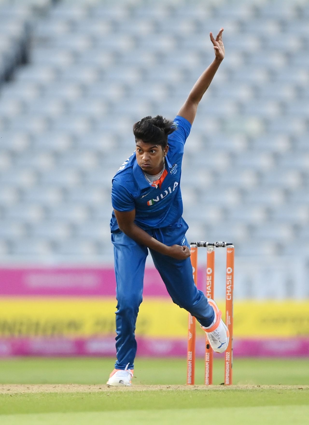 Pooja Vastrakar generated good pace in her spell, Barbados vs India, Commonwealth Games 2022, Birmingham, August 3, 2022