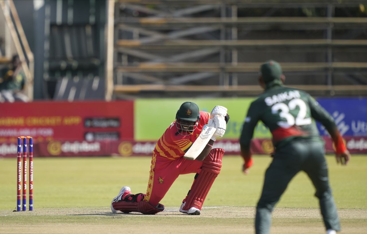 Innocent Kaia scored his second ODI fifty, Zimbabwe vs Bangladesh, 1st ODI, Harare, August 5, 2022