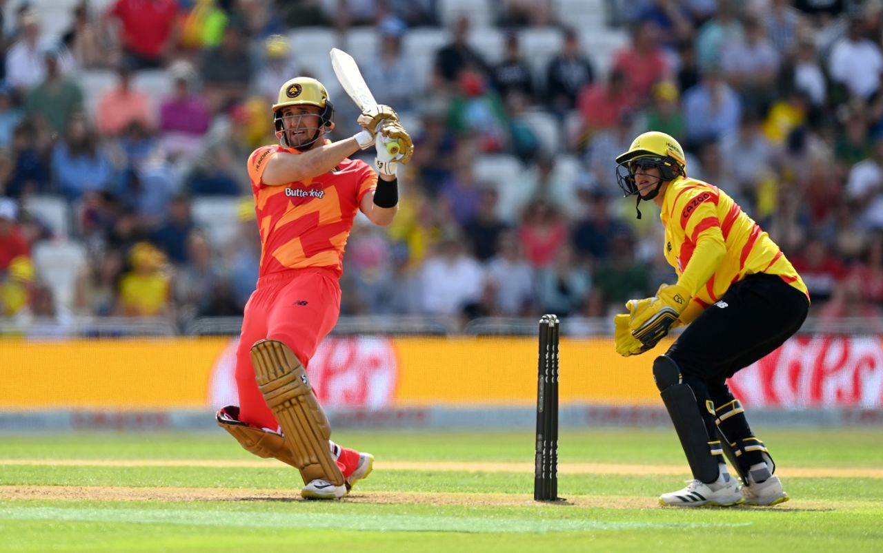Liam Livingstone hammers a boundary, Birmingham Phoenix vs Trent Rockets, August 6, 2022