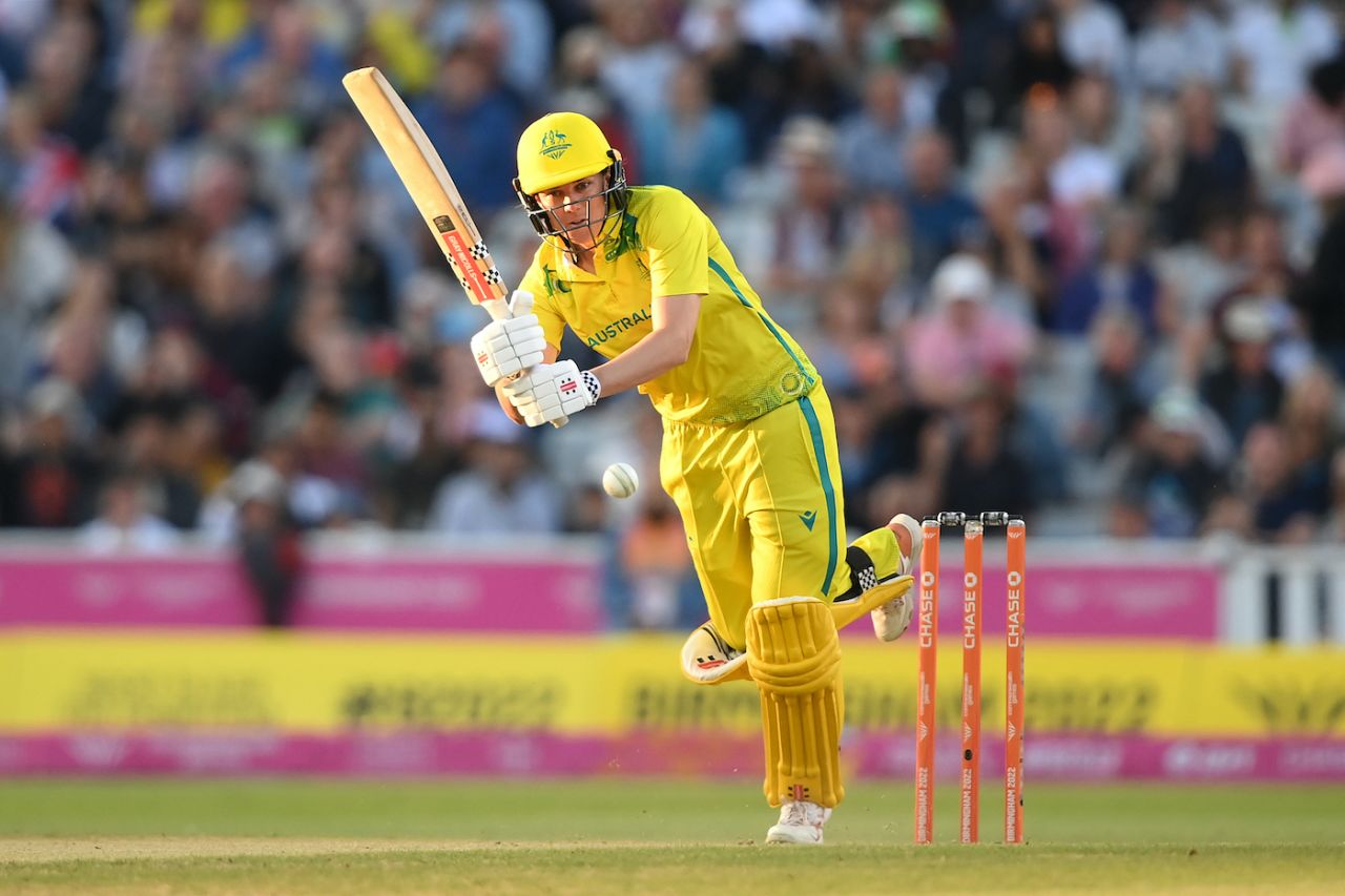 Tahlia McGrath made another significant contribution to help take Australia towards victory, Australia vs New Zealand, 2nd semi-final. Commonwealth Games, Birmingham, August 6, 2022