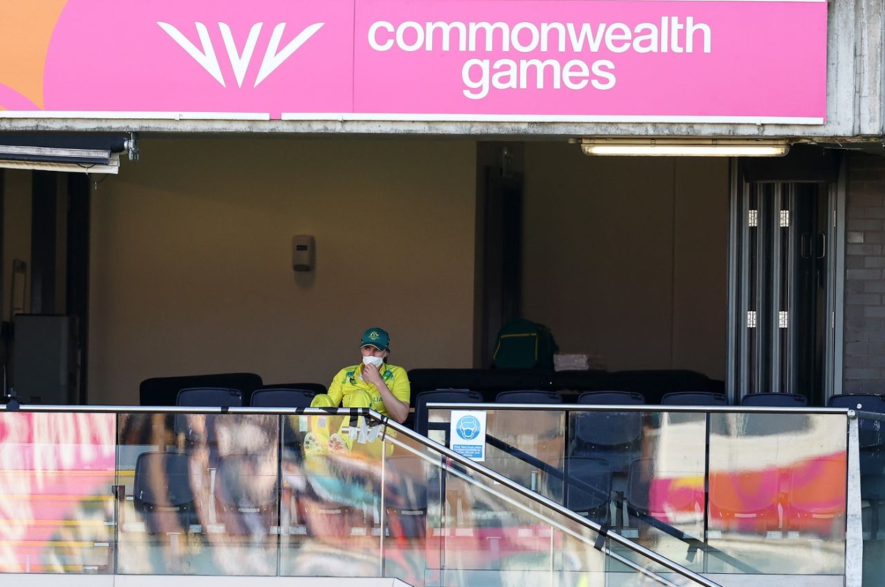 Tahlia McGrath was spotted sitting by herself in the stands wearing a mask after testing positive for Covid-19, Australia vs India, Commonwealth Games 2022 final, Birmingham, August 7, 2022