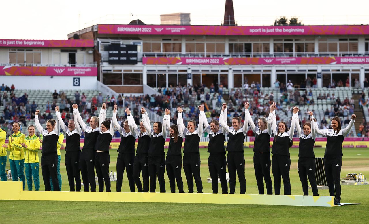 New Zealand stepped up to receive their bronze medals, Australia vs India, Commonwealth Games 2022 final, Birmingham, August 7, 2022