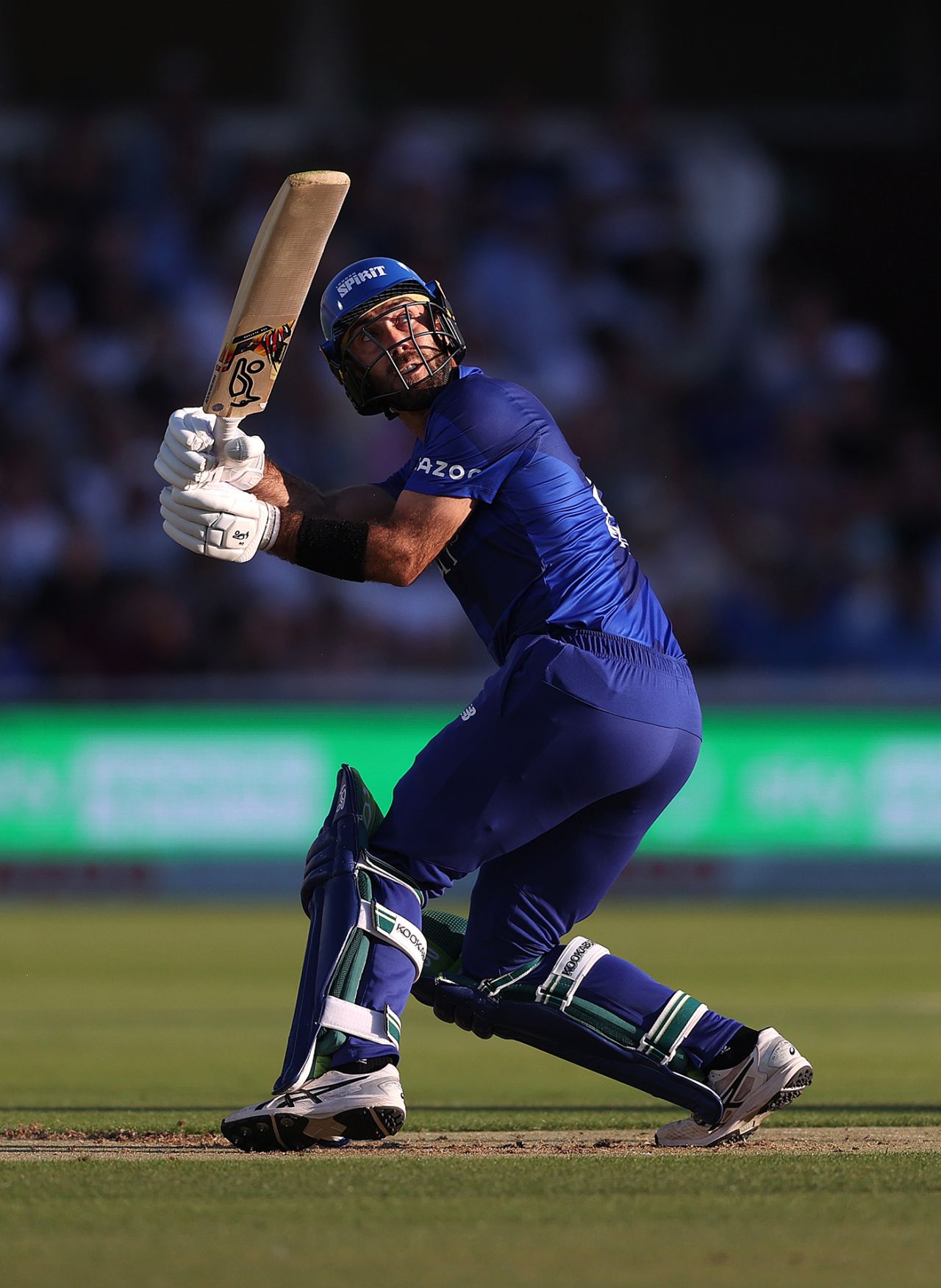 Glenn Maxwell finds the boundary with an inventive shot, London Spirit vs Manchester Originals, Men's Hundred, Lord's, August 8, 2022