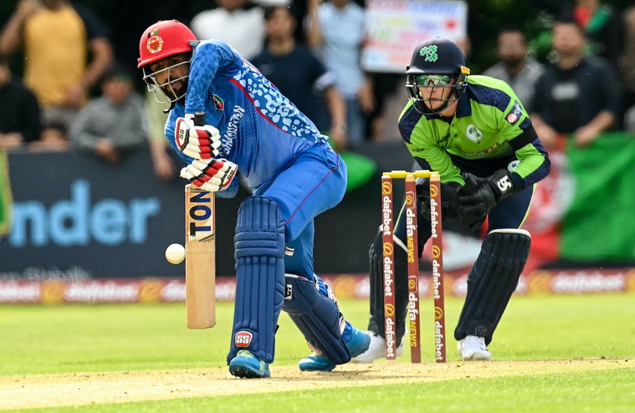 Usman Ghani made a 42-ball 59 which included six fours and two sixes, Ireland vs Afghanistan, 1st T20I, Belfast, August 9, 2022
