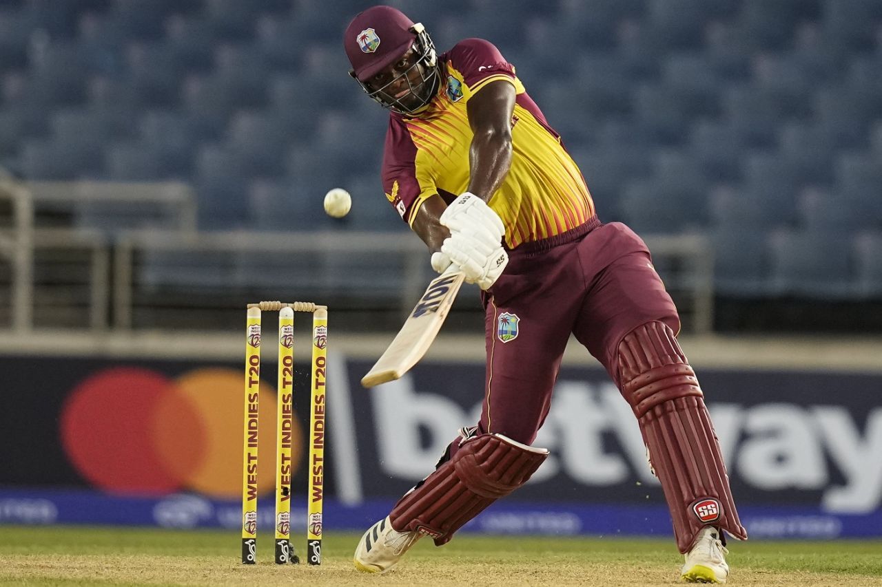 Romario Shepherd's valiant 16-ball 31* proved insufficient in the end, West Indies v New Zealand, 1st T20I, Kingston, August 10, 2022