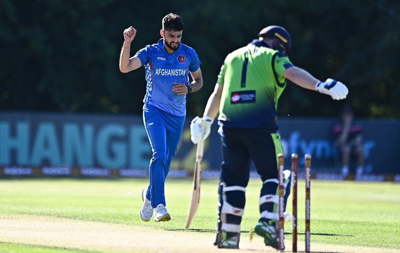 Naveen-ul-Haq bowled Paul Stirling out for four, Ireland vs Afghanistan, 2nd T20I, Belfast, August 11, 2022