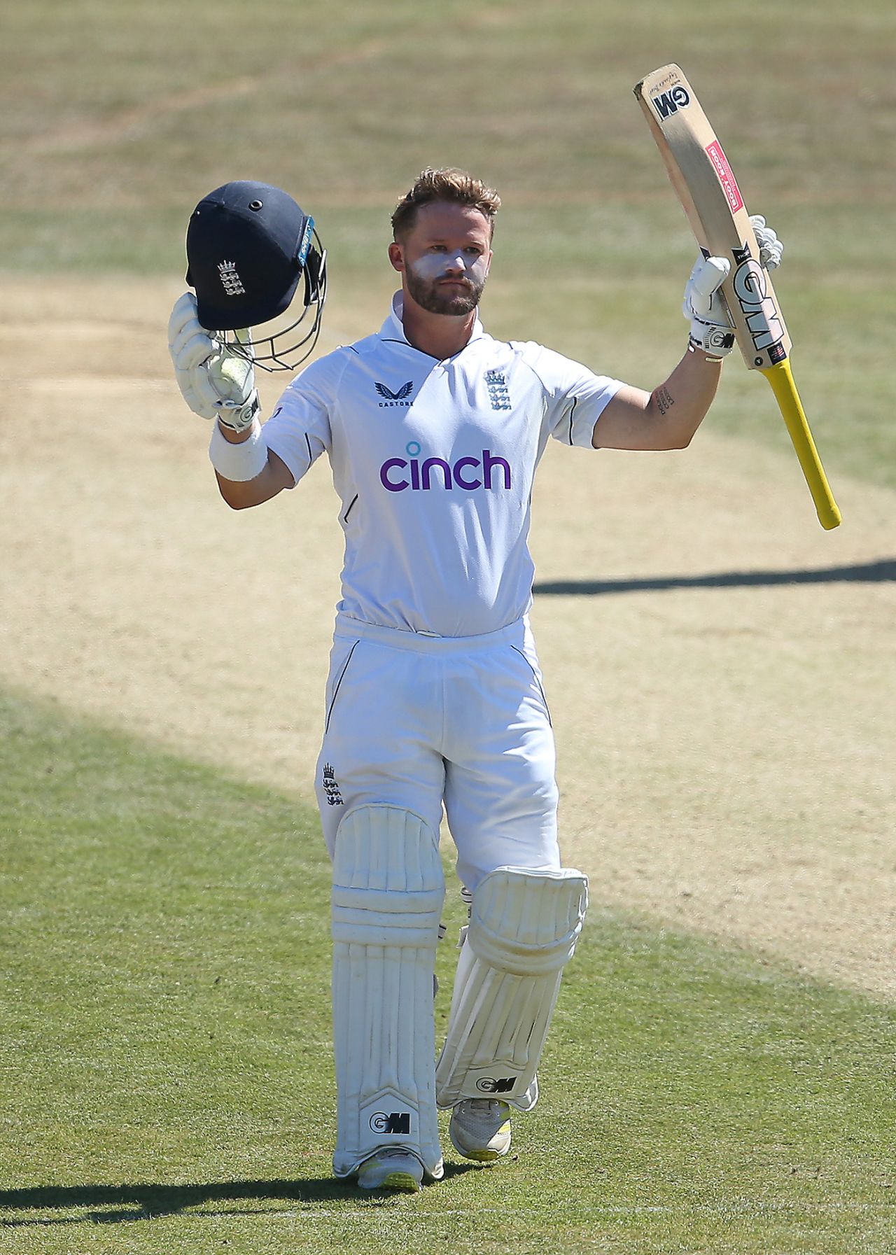 Ben Duckett acknowledges his century, England Lions vs South Africans, Tour match, Canterbury, August 11, 2022