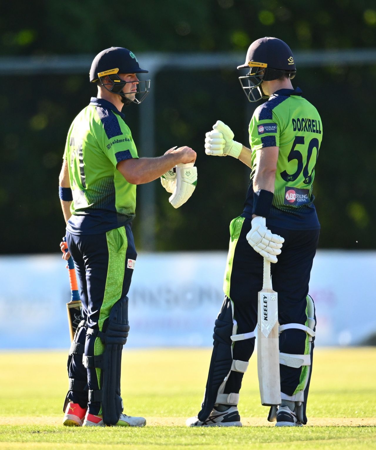 Fionn Hand and George Dockrell were involved in a 74-run eighth-wicket partnership, Ireland vs Afghanistan, 3rd T20I, Belfast, August 12, 2022