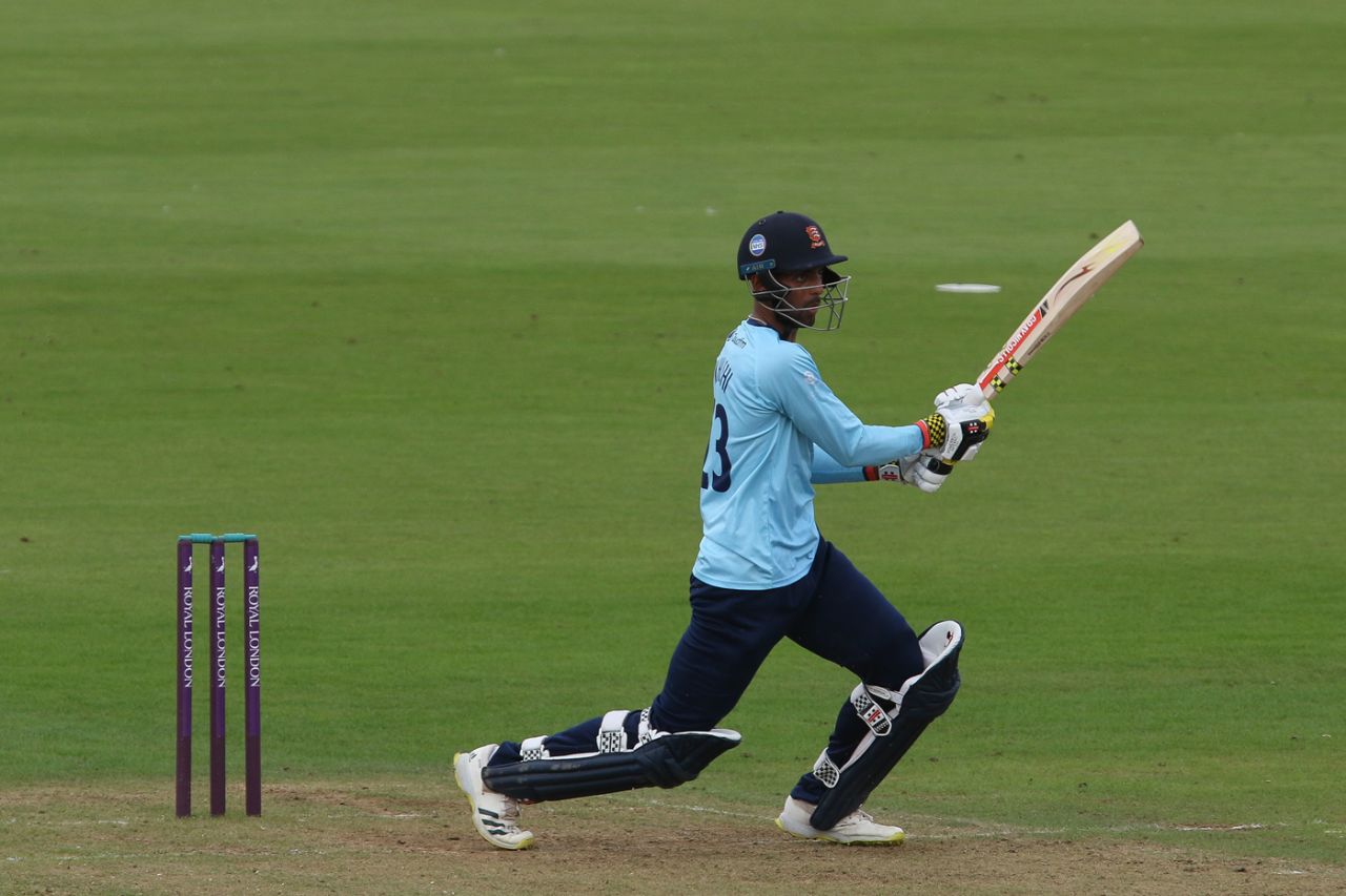 Feroze Khushi of Essex bats, Durham vs Essex, Royal London Cup, Chester le Street, England, August 8, 2021.