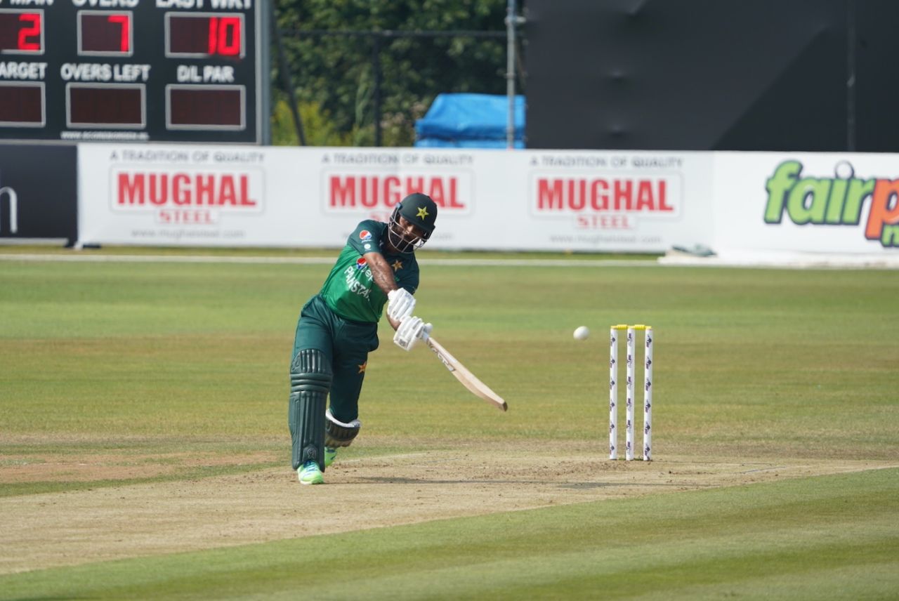 Fakhar Zaman flays a ball through the off side, Netherlands vs Pakistan, 1st ODI, Rotterdam, August 16, 2022