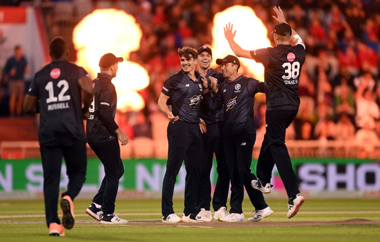 Sean Abbott was in the wickets as Originals doused Fire, Manchester Originals vs Welsh Fire, The Men's Hundred, Emirates Old Trafford, August 16, 2022