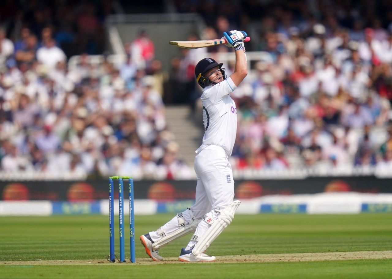 Ollie Pope cuts for four on the first morning at Lord's, England vs South Africa, 1st LV= Insurance Test, Lord's, August 17, 2022