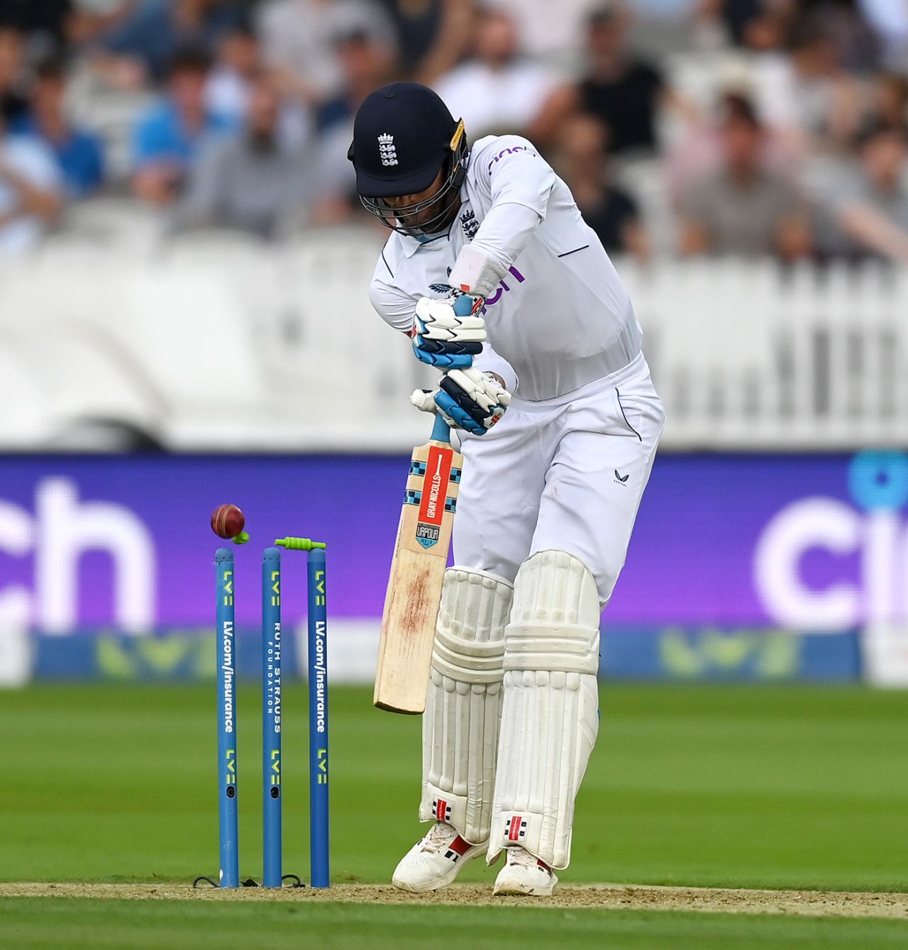 Ben Foakes is bowled by Anrich Nortje, England vs South Africa, 1st LV= Insurance Test, Lord's, August 17, 2022