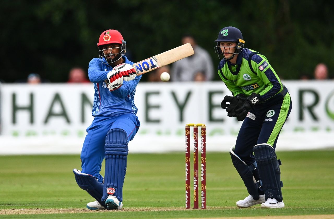 Usman Ghani pummeled Simi Singh for 20 off an over, Ireland vs Afghanistan, 5th T20I, Belfast, August 17, 2022
