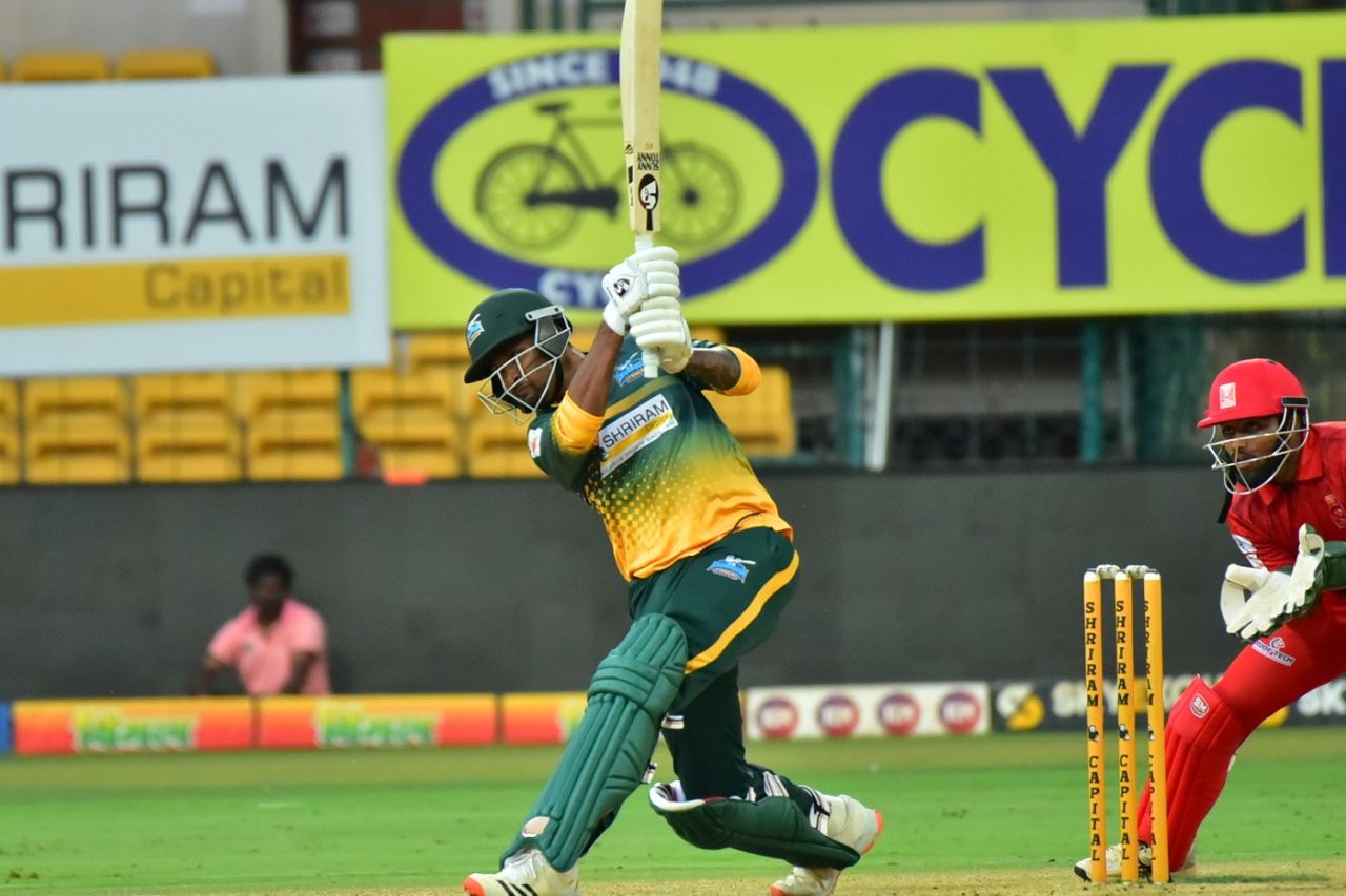 Krishnappa Gowtham was in smashing form with the bat, Maharaja T20 Trophy 2022, Mangalore United vs Shivammoga Strikers, Bengaluru, August 20, 2022