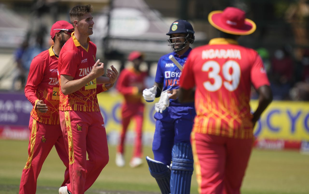 Brad Evans sent back both the Indian openers, Zimbabwe vs India, 3rd ODI, Harare, August 22, 2022