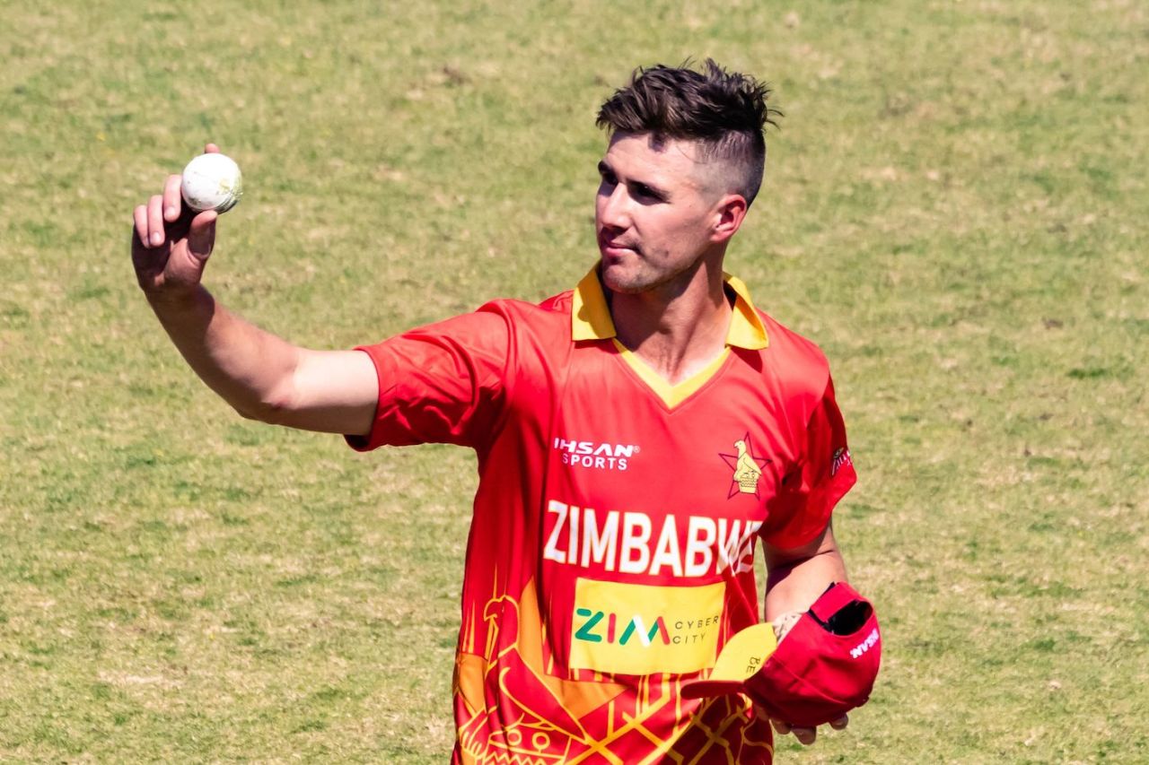 Brad Evans picked up his first five-wicket haul in international cricket, Zimbabwe vs India, 3rd ODI, Harare, August 22, 2022