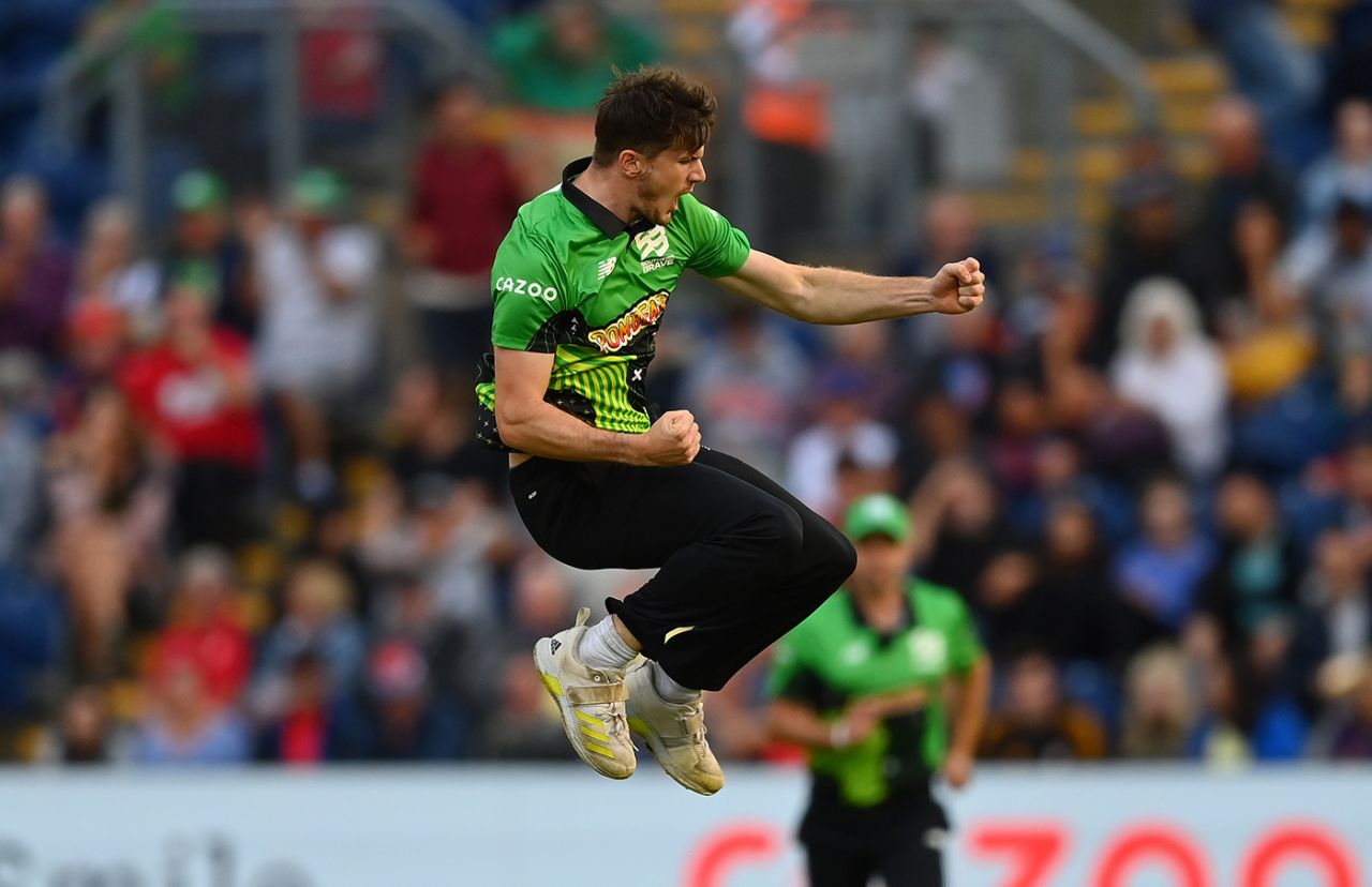 George Garton struck three times in the first seven balls, Welsh Fire vs Southern Brave, The Hundred Men's, Cardiff, August 22, 2022