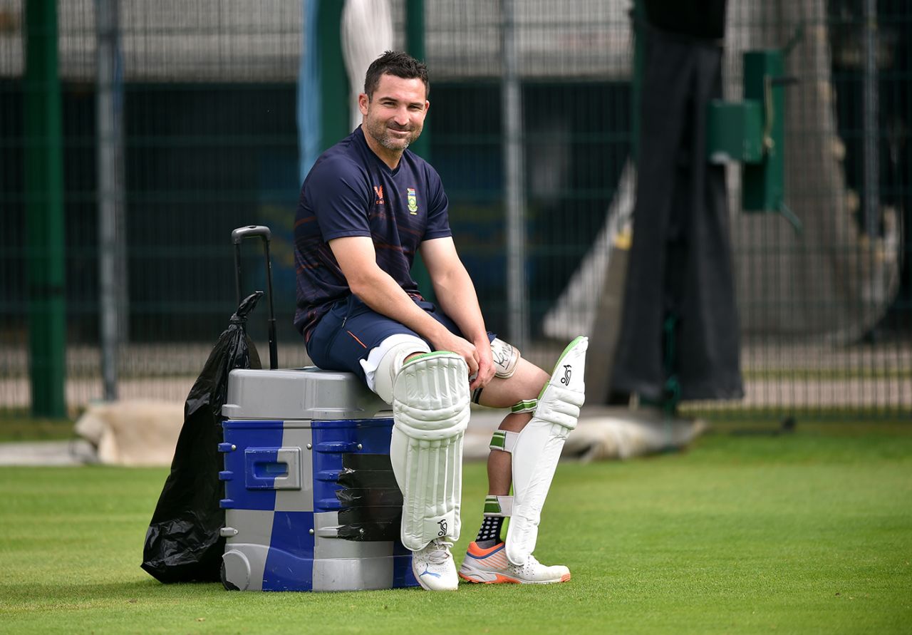 Dean Elgar looks on during South Africa net practice, Old Trafford, August 23, 2022